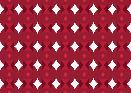 Seamless geometric pattern design illustration. Background texture. In red and white colors.