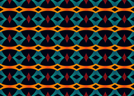 Seamless geometric pattern design illustration. Background texture. Used gradient in red, blue,...