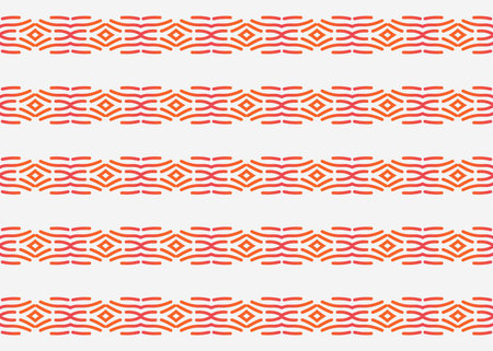 Seamless geometric pattern design illustration. Background texture. In orange and red colors on...