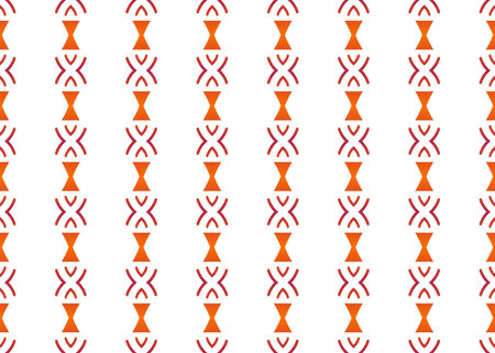 Seamless geometric pattern design illustration. Background texture. In orange, red and white colors.