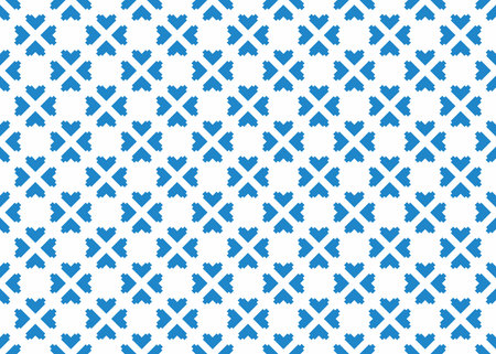 Seamless geometric pattern design illustration. Background texture. In blue and white colors.