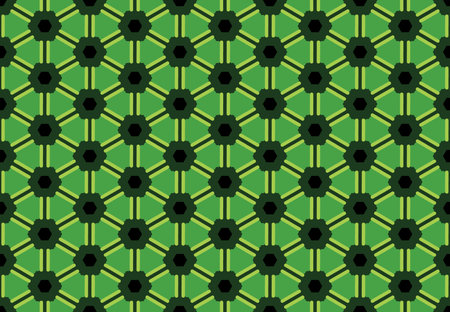 Seamless geometric pattern design illustration. Background texture. In green and black colors.