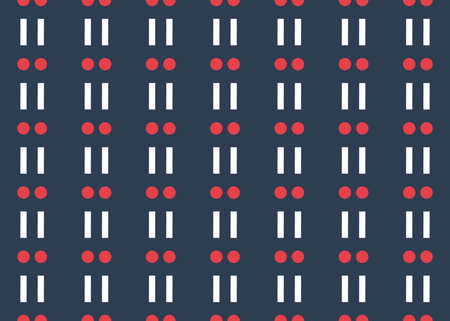 Seamless geometric pattern design illustration. Background texture. In blue, red and white colors.の写真素材