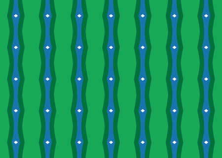 Seamless geometric pattern design illustration. Background texture. In green, blue and white colors.