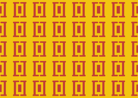Seamless geometric pattern design illustration. Background texture. In yellow and red colors.