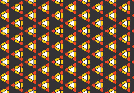 Seamless geometric pattern design illustration. Background texture. In black, red, yellow and white...