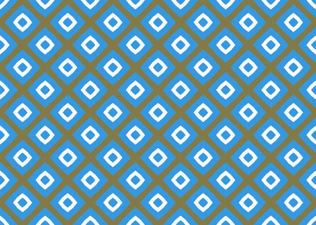 Seamless geometric pattern design illustration. Background texture. In blue, brown and white colors.