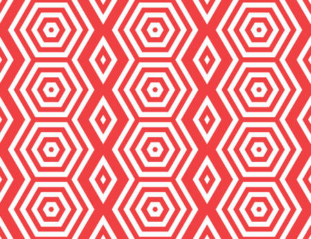 Seamless geometric pattern, texture or background vector in red and white colors.のイラスト素材