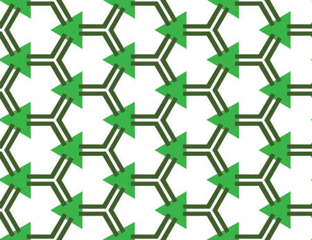 Seamless geometric pattern, texture or background vector in green and white colors.のイラスト素材