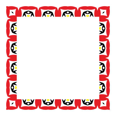 Colored frame, blank background vector design in red, black and yellow colors.のイラスト素材