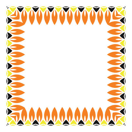 Colored frame, blank background vector design in yellow, black and orange colors.のイラスト素材