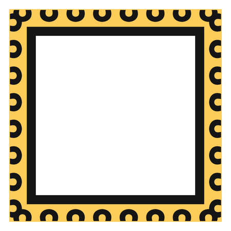 Colored frame, blank background vector design in yellow and black colors.のイラスト素材
