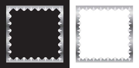 Silver color photo frame, blank background vector design with white and black backgrounds, used gradient.のイラスト素材