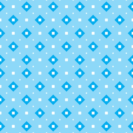 Seamless pattern texture vector background with geometric shapes, colored in blue and white colors.