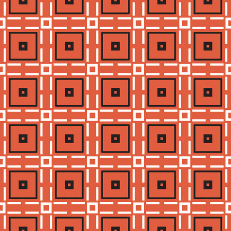 Vector seamless pattern texture background with geometric shapes, colored in orange, black and white...
