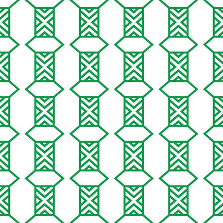 Vector seamless pattern texture background with geometric shapes, colored in green and white colors.のイラスト素材