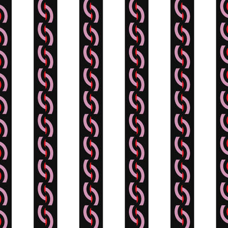 Vector seamless pattern texture background with geometric shapes, colored in black, red, pink and white colors.のイラスト素材
