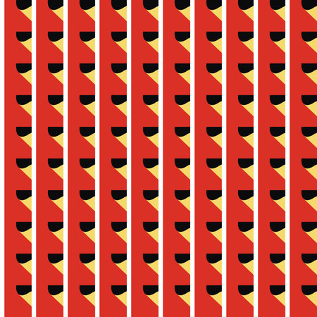 Vector seamless pattern texture background with geometric shapes, colored in red, yellow, black and...