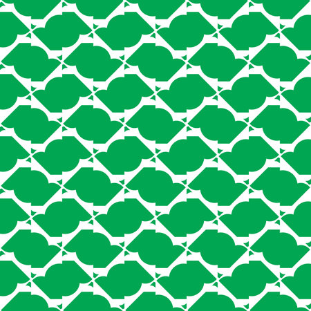 Vector seamless pattern texture background with geometric shapes, colored in green and white colors.のイラスト素材