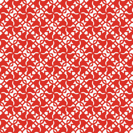 Vector seamless pattern texture background with geometric shapes, colored in red and white colors.のイラスト素材