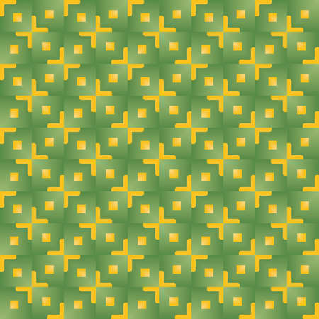 Vector seamless pattern texture background with geometric shapes, gradient colored in green and yellow colors.のイラスト素材