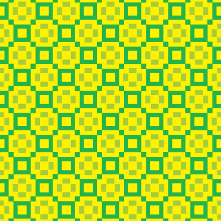 Vector seamless pattern texture background with geometric shapes, colored in green and yellow colors.のイラスト素材
