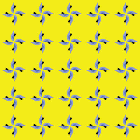 Vector seamless pattern texture background with geometric shapes, colored in yellow, purple and black colors.のイラスト素材