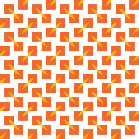 Vector seamless pattern texture background with geometric shapes, colored in orange, yellow and white colors.のイラスト素材