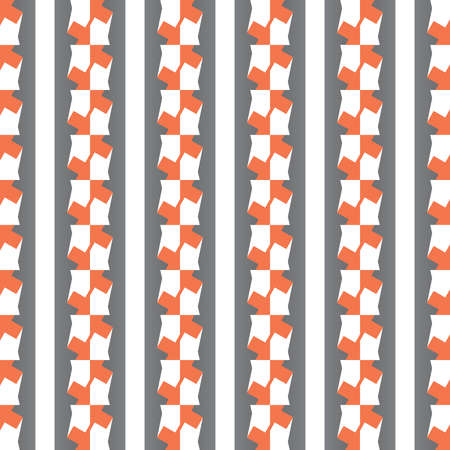 Vector seamless pattern texture background with geometric shapes, colored in grey, orange and white colors.のイラスト素材