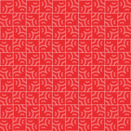 Vector seamless pattern texture background with geometric shapes, colored in red and white colors.のイラスト素材