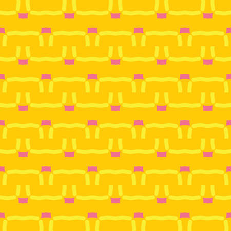 Vector seamless pattern texture background with geometric shapes, colored in yellow and pink colors.のイラスト素材