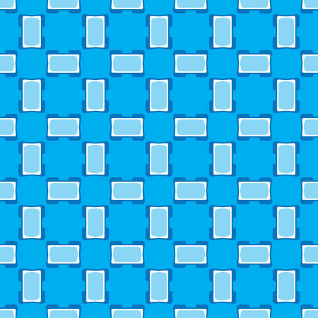 Vector seamless pattern texture background with geometric shapes, colored in blue and white colors.のイラスト素材