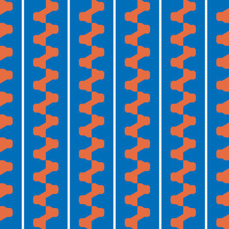 Vector seamless pattern texture background with geometric shapes, colored in orange, blue and white...