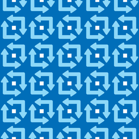 Vector seamless pattern texture background with geometric shapes, colored in blue and white colors.