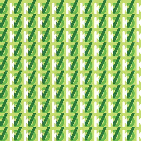 Vector seamless pattern texture background with geometric shapes, colored in green and white colors.のイラスト素材