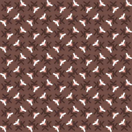 Vector seamless pattern texture background with geometric shapes, colored in brown and white colors.