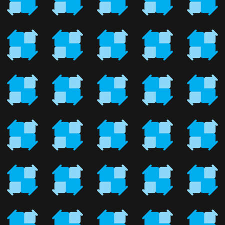 Vector seamless pattern texture background with geometric shapes, colored in black and blue colors.のイラスト素材