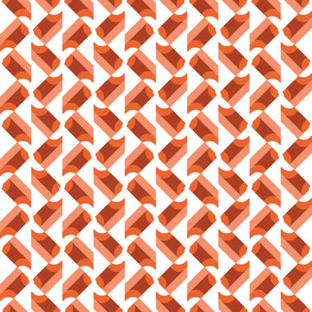 Vector seamless pattern texture background with geometric shapes, colored in orange and white colors.のイラスト素材
