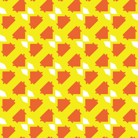 Vector seamless pattern texture background with geometric shapes, colored in yellow, orange and...