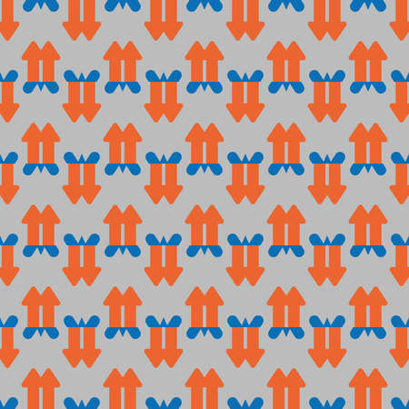 Vector seamless pattern texture background with geometric shapes, colored in grey, orange and blue colors.のイラスト素材