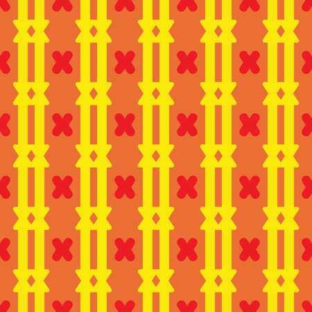 Vector seamless pattern texture background with geometric shapes, colored in yellow, orange and red colors.のイラスト素材