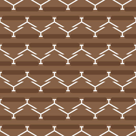 Vector seamless pattern texture background with geometric shapes, colored in brown and white colors.のイラスト素材