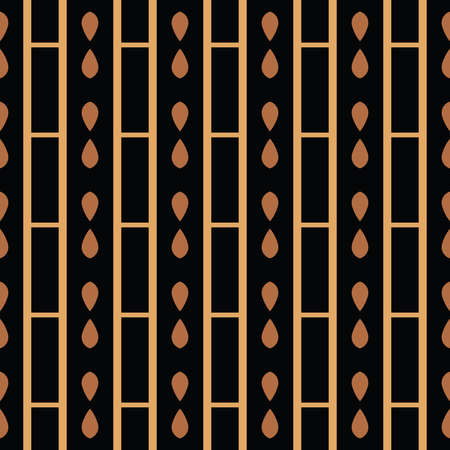 Vector seamless pattern texture background with geometric shapes, colored in black, orange and brown colors.のイラスト素材