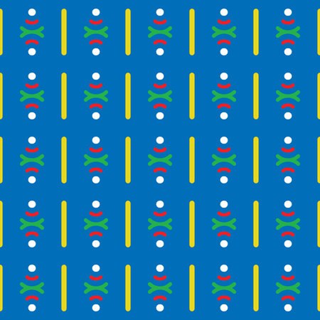 Vector seamless pattern texture background with geometric shapes, colored in blue, green, red,...