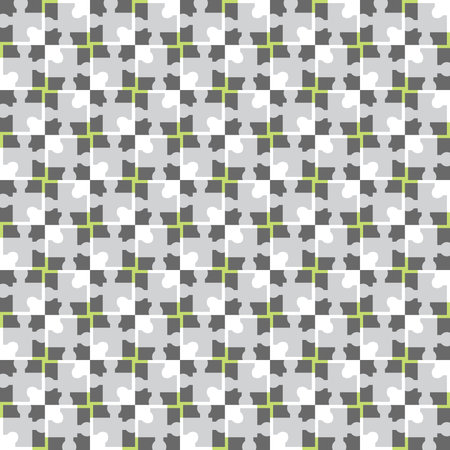 Vector seamless pattern texture background with geometric shapes, colored in grey, green and white...