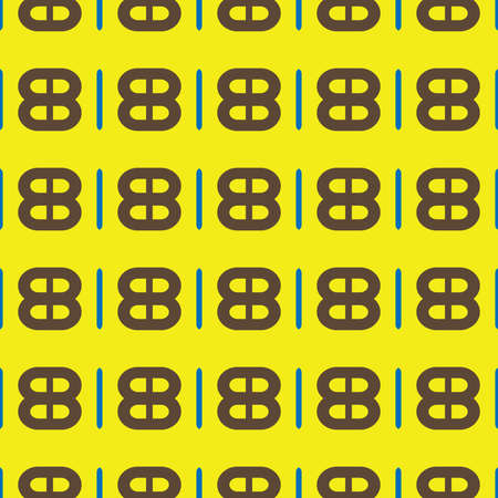 Vector seamless pattern texture background with geometric shapes, colored in yellow, brown and blue colors.のイラスト素材