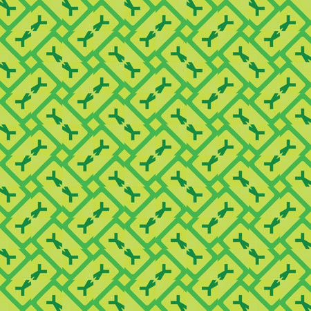Vector seamless pattern texture background with geometric shapes, colored in green colors.