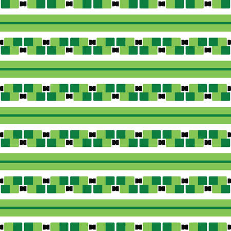 Vector seamless pattern texture background with geometric shapes, colored in green, black and white colors.のイラスト素材