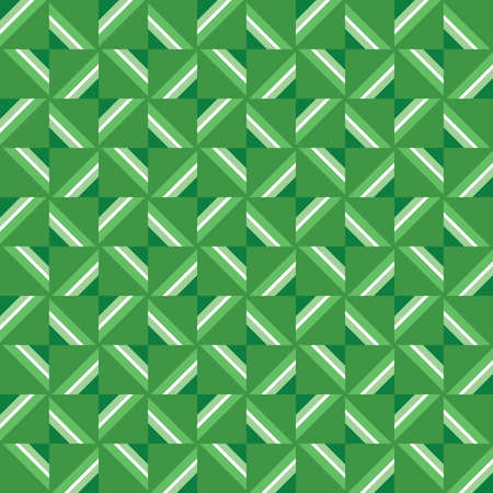 Vector seamless pattern texture background with geometric shapes, colored in green and white colors.のイラスト素材