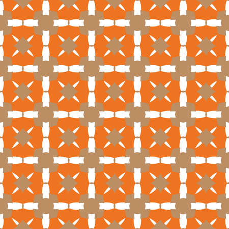Vector seamless pattern texture background with geometric shapes, colored in brown, orange and white colors.のイラスト素材